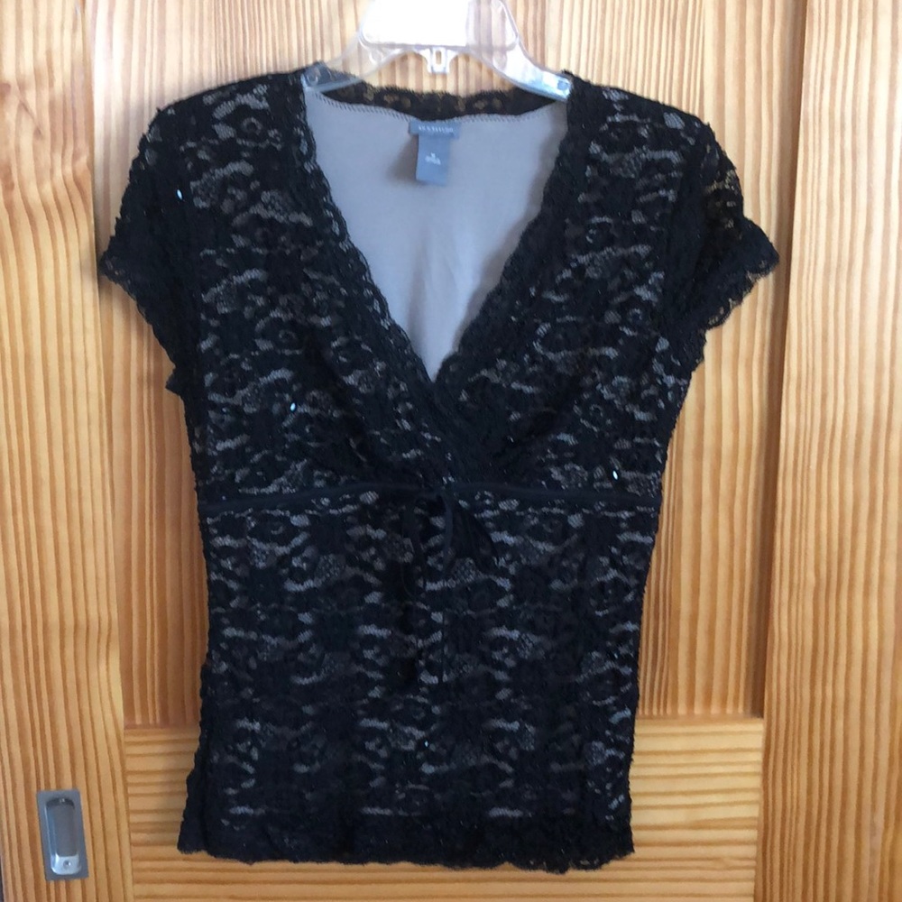 Lace beaded Ann Taylor top
